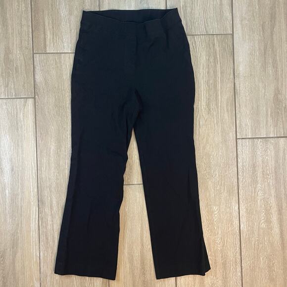 Spanx Polished Ankle Pants Black Medium Stretch Pull On Straight Leg Workwear - Picture 1 of 9